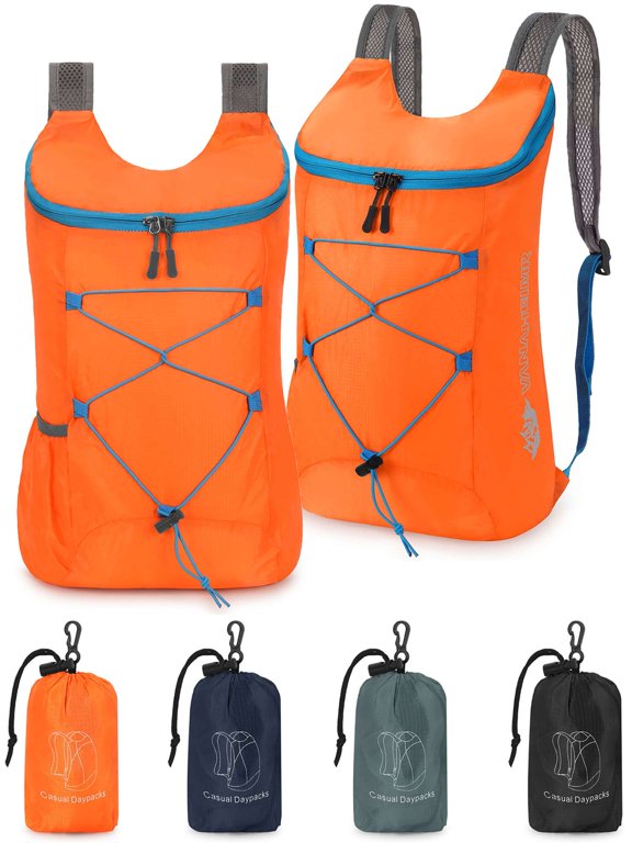 Lightweight Packable Backpack Travel Hiking Foldable Backpacks Small Waterproof Casual Daypack for Men Women Outdoor Camping Climbing Cycling Sports "Orange"