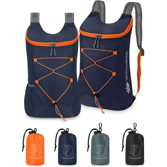 Gustave Lightweight Packable Backpack Travel Hiking Foldable Backpacks Small Waterproof Casual Daypack for Men Women Outdoor Camping Climbing Cycling Sports "Blue"