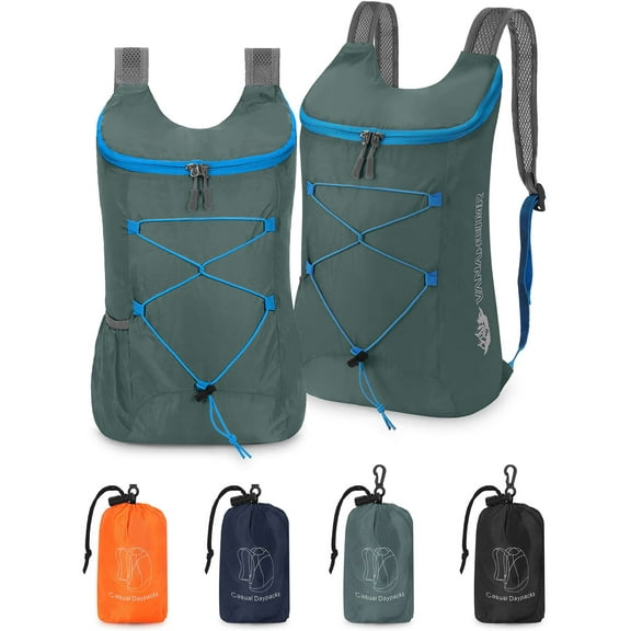 Gustave Lightweight Packable Backpack Travel Hiking Foldable Backpacks Small Waterproof Casual Daypack for Men Women Outdoor Camping Climbing Cycling Sports "Gray"
