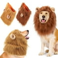 thumbnail image 1 of Gustave Lion Mane Costume for Dog Realistic Funny Adjustable Lion Costume Wig with Ears for Medium Large Dog, Halloween Christmas Cosplay Party Pet Dress Up Hat "Light Brown", 1 of 8