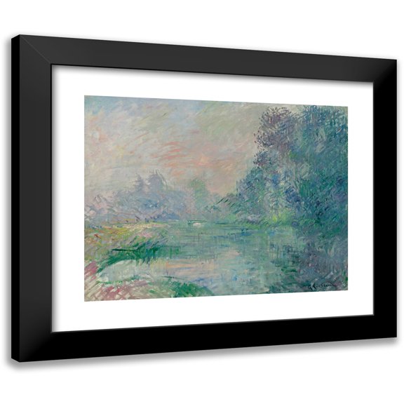 Gustave Loiseau 14x12 Black Modern Framed Museum Art Print Titled - Edge of the Eure, Morning Effect (circa 1920)
