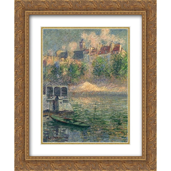 Gustave Loiseau 2x Matted 20x24 Gold Ornate Framed Art Print 'Quay of the Hotel Deville in Paris'