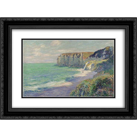 Gustave Loiseau 2x Matted 24x18 Black Ornate Framed Art Print 'Cliffs at Saint Jouin'