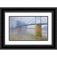 thumbnail image 1 of Gustave Loiseau 2x Matted 24x18 Black Ornate Framed Art Print 'Suspended bridge at Triel', 1 of 2