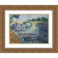 thumbnail image 1 of Gustave Loiseau 2x Matted 24x20 Gold Ornate Framed Art Print 'Boats on the Seine', 1 of 2
