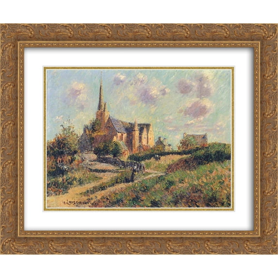 Gustave Loiseau 2x Matted 24x20 Gold Ornate Framed Art Print 'Notre Dame de la Clarte'