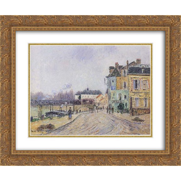 Gustave Loiseau 2x Matted 24x20 Gold Ornate Framed Art Print 'Quay on Oise in Pontoise'