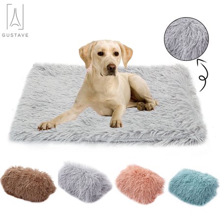 Gustave Long Plush Pet Blankets Dog Cat Sleeping Mat, Puppy Winter Warm Soft Thin Covers for Small Medium Large Dogs Mattress "Gray, S Size"