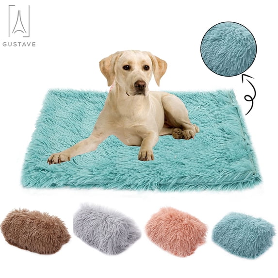 Gustave Long Plush Pet Blankets Dog Cat Sleeping Mat, Puppy Winter Warm Soft Thin Covers for Small Medium Large Dogs Mattress "Mint Green, S Size"