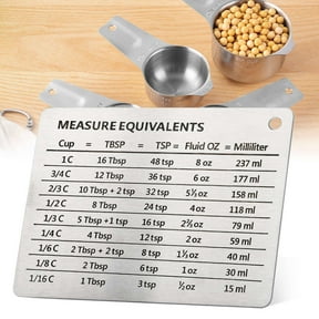 Gustave Magnetic Kitchen Measurement Conversion Chart Refrigerator Magnet Stainless Steel Professional Measure Equivalent Charts Fridge Magnets