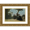 thumbnail image 1 of Gustave Maincent 24x16 Gold Ornate Framed and Double Matted Museum Art Print Titled - Taste it on the Terrace, 1 of 4