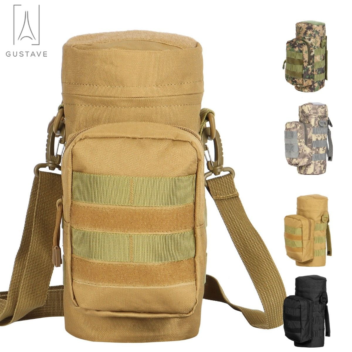 Gustave Men Crossbody Bag Water Bottle Holder Bag Nylon Travel Gear