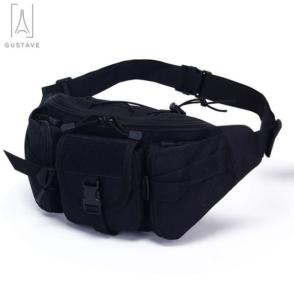 Gustave Men Fanny Pack Waist Bag Adjustable Utility Crossbody Belt Bag Hip Purse Waterproof for Outdoor Fishing Cycling Traveling