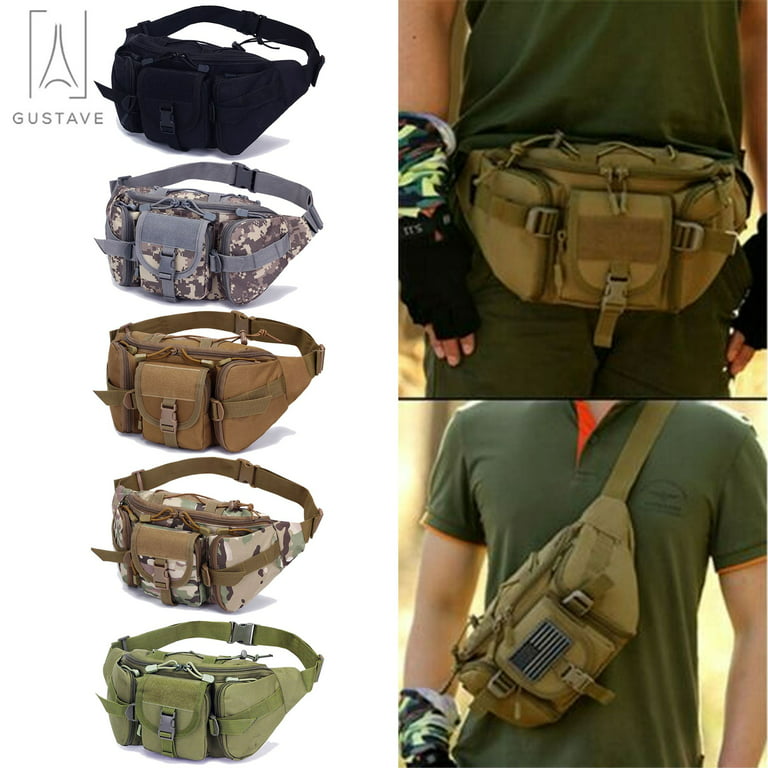 Gustave Men Fanny Pack Waist Bag Adjustable Utility Crossbody Belt Bag Hip  Purse Waterproof for Outdoor Fishing Cycling Traveling