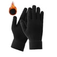 thumbnail image 1 of Gustave Men Women Thermal Insulated Winter Warm Gloves Touch Screen Texting Gloves Elastic Cuff Soft Knit Wool "Black", 1 of 8