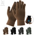 thumbnail image 1 of Gustave Men Women Thermal Insulated Winter Warm Gloves Touch Screen Texting Gloves Elastic Cuff Soft Knit Wool "Coffee", 1 of 9
