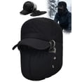 thumbnail image 1 of Gustave Men Women Trapper Hat Warm Windproof Trooper Hat with Ear Flaps Face Warmer Thermal Fur Lined Ski Cap "Black", 1 of 9