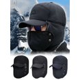 thumbnail image 1 of Gustave Men Women Trapper Hat Warm Windproof Trooper Hat with Ear Flaps Face Warmer Thermal Fur Lined Ski Cap "Navy", 1 of 10