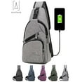 thumbnail image 1 of Gustave Men's Sling Daypack Crossbody Chest Backpack with USB Charging for Travel or Hiking - Grey, 1 of 9