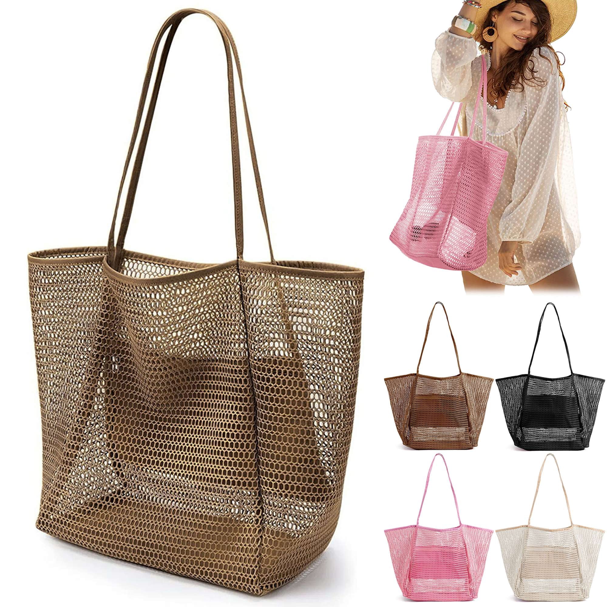Gustave Mesh Tote Beach Bag for Women Summer Casual Hobo Pool Bags