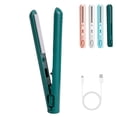 thumbnail image 1 of Gustave Mini Flat Iron Hair Straightener and Curler 2 in 1 Portable Travel Cordless Curling Iron USB Powered Small Hair Curler Wand for Women Men - Green, 1 of 9