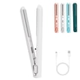 thumbnail image 1 of Gustave Mini Flat Iron Hair Straightener and Curler 2 in 1 Portable Travel Cordless Curling Iron USB Rechargeable Small Hair Curler Wand for Women Men - White, 1 of 9