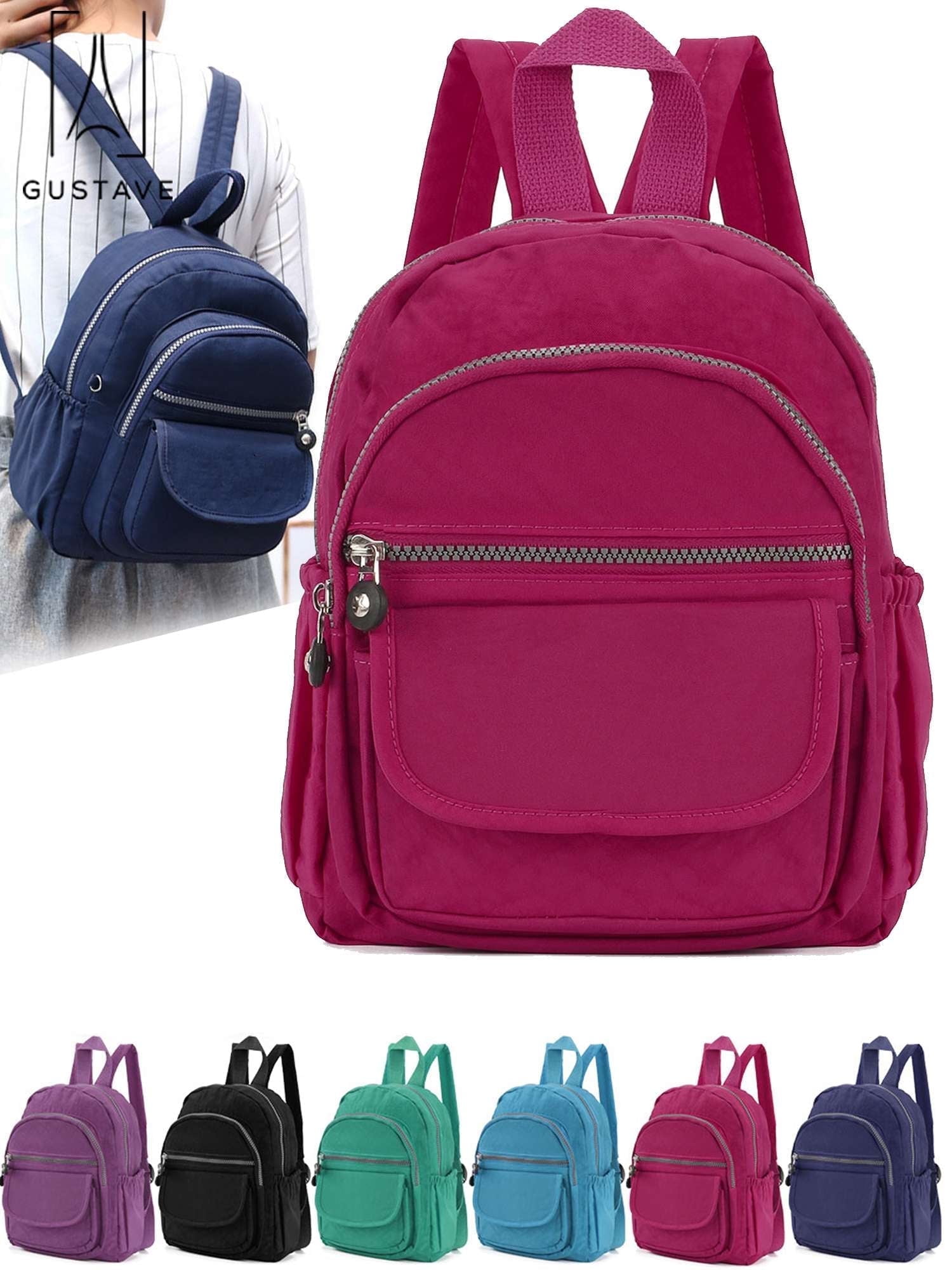 5578 Mini Backpack Purse Lightweight Nylon Casual Bag Small Daypacks Mini Lightweight Nylon Backpack for Women and Girls - Black  main image 3