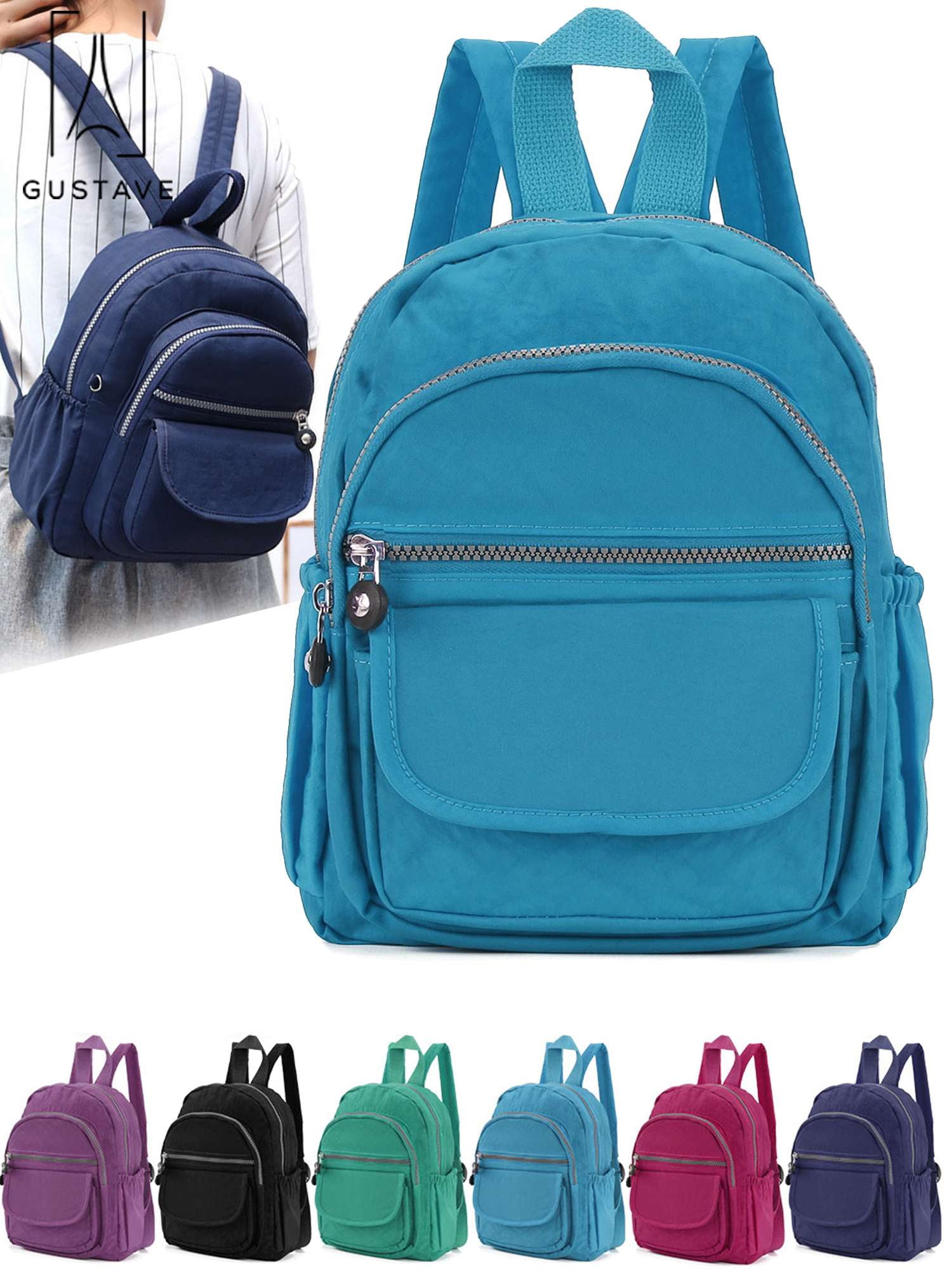 RC BRIGHTER Small 10 L Backpack Women Backpack Purse Nylon Anti-theft  Fashion Casual Lightweight Travel School Shoulder Bag 10 L Backpack BROWN -  Price in India | Flipkart.com