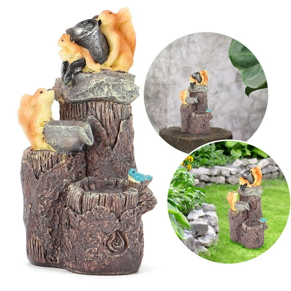 Gustave Miniature Squirrel Figurine Fairy Garden Accessories Resin Animal Statues Sculpture Toys Outdoor Micro Landscape Mini Dollhouse Ornament