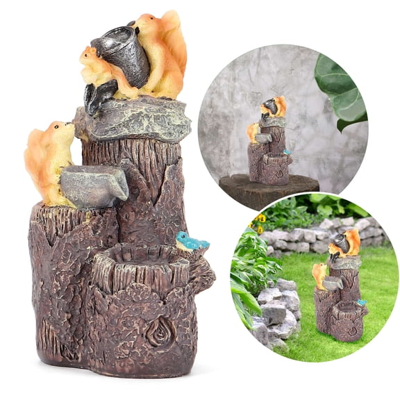 Gustave Miniature Squirrel Figurine Fairy Garden Accessories Resin Animal Statues Sculpture Toys Outdoor Micro Landscape Mini Dollhouse Ornament