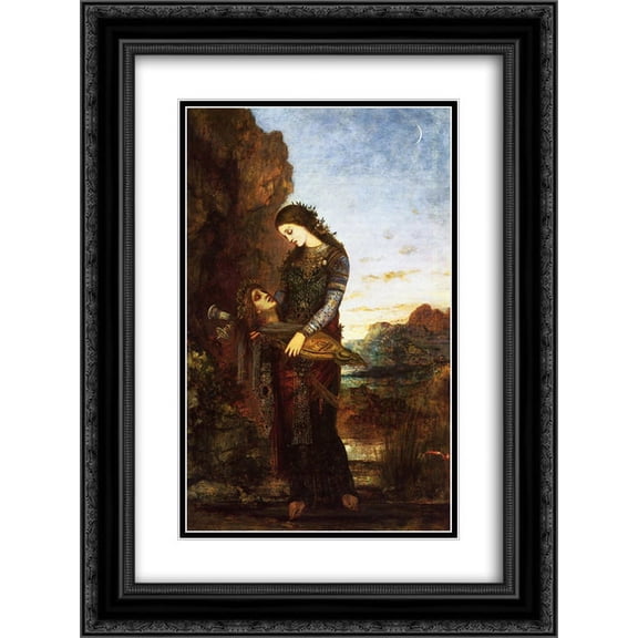 Gustave Moreau 2x Matted 18x24 Black Ornate Framed Art Print 'Young Thracian Woman Carrying the Head of Orpheus'