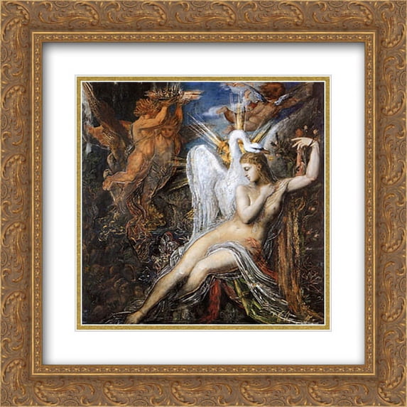 Gustave Moreau 2x Matted 20x22 Gold Ornate Framed Art Print 'Leda'