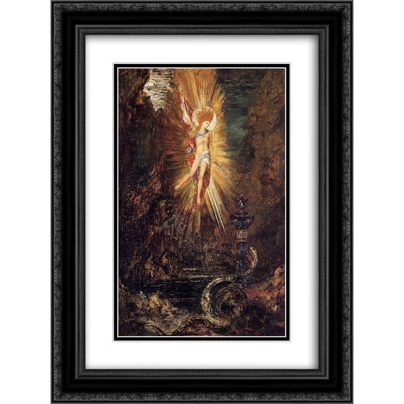 Gustave Moreau 2x Matted 20x24 Black Ornate Framed Art Print 'Apollo Vanquishing the Serpent Python'