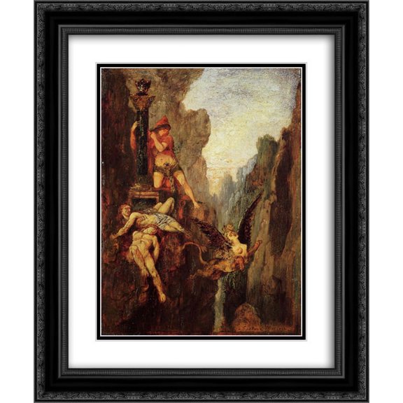 Gustave Moreau 2x Matted 20x24 Black Ornate Framed Art Print 'The Sphinx Defeated'