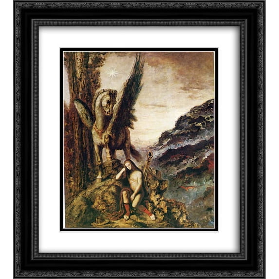 Gustave Moreau 2x Matted 20x24 Black Ornate Framed Art Print 'The Young Poet'