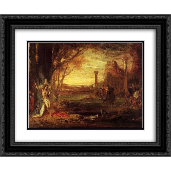 Gustave Moreau 2x Matted 24x20 Black Ornate Framed Art Print 'Saint Sebastian and His Executioners'