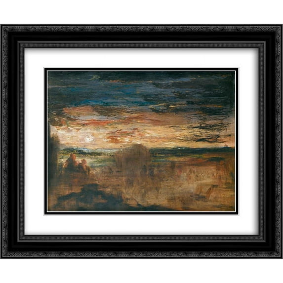 Gustave Moreau 2x Matted 24x20 Black Ornate Framed Art Print 'Shepherds Viewing Passing Soldiers'