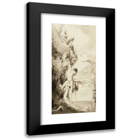 Gustave Moreau 8x14 Black Modern Framed Museum Art Print Titled - Victims of the Sphinx (1860)
