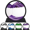 thumbnail image 1 of Gustave Moving Sand Art Picture Liquid Motion Round Glass 3D Hourglass Deep Sea Sandscape Quicksand Relaxing Art Decor for Home Office Desktop, 7 Inch, Purple, 1 of 8
