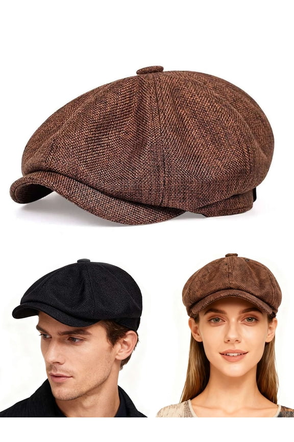 Newsboy Hats for Men Women Flat Cap Classic Vintage Soft Gatsby Ivy Cabbie Hat Beret Hats, Brown