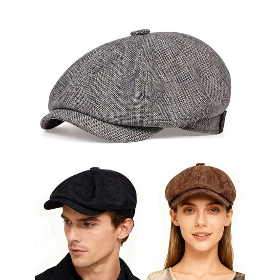 Gustave Newsboy Hats for Men Women Flat Cap Classic Vintage Soft Gatsby Ivy Cabbie Hat Beret Hats, Gray