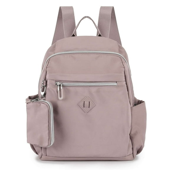 Gustave Backpack Purse for Women Nylon Waterproof Anti Theft Causal Travel Backpack Shoulder Bag Daypack with Small Coin Bag, Purple