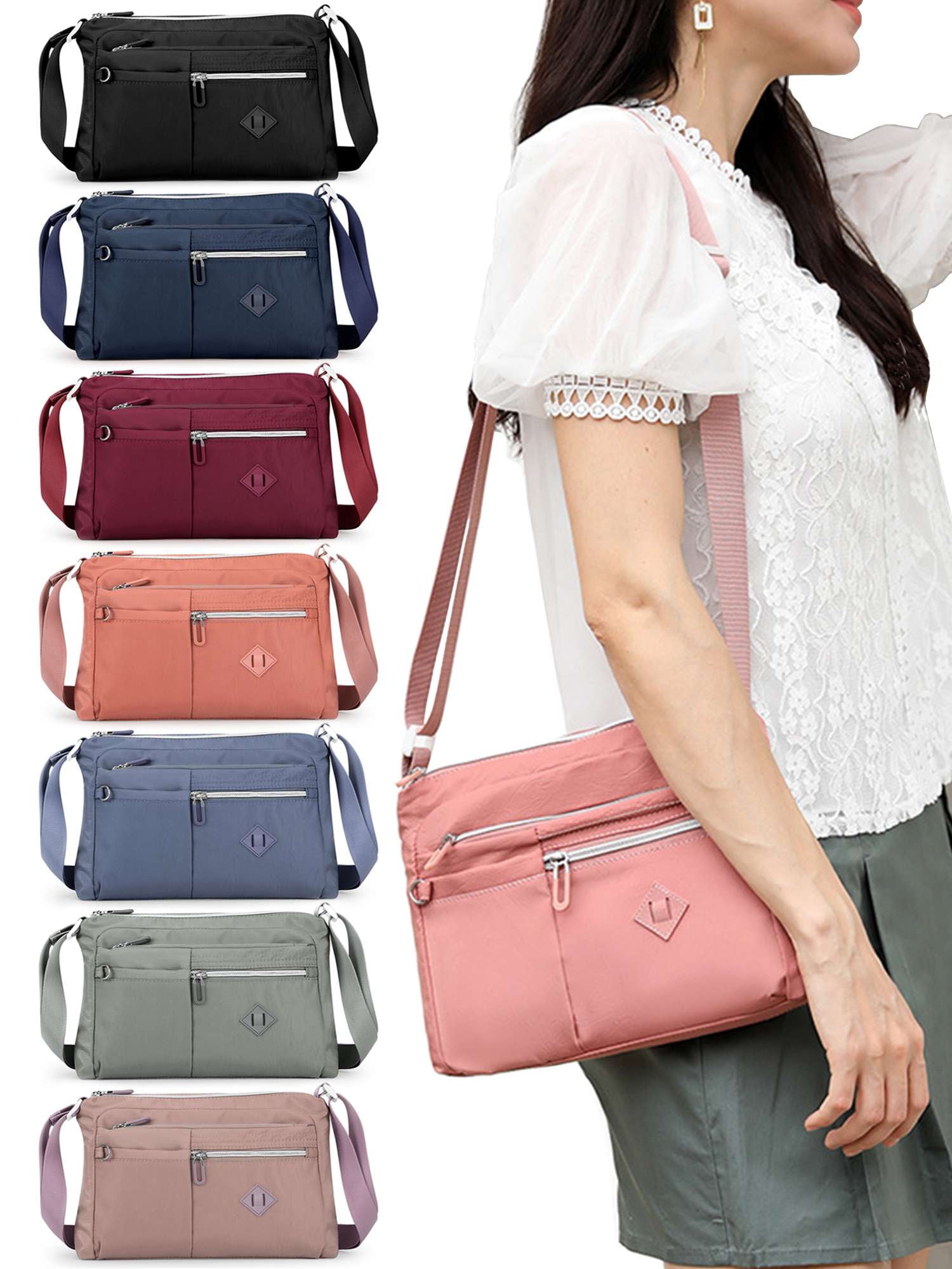 Gustave Nylon Crossbody Bag Purse for Women Casual Travel Shoulder