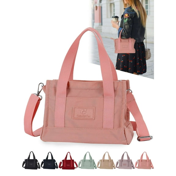 Gustave Nylon Crossbody Purse Satchel Handbag for Women Waterproof Shoulder Bag Lightweight Casual Totes Top Handle Bag "Pink"