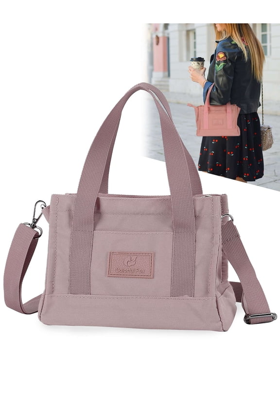 Nylon Crossbody Purse Satchel Handbag for Women Waterproof Shoulder Bag Lightweight Casual Totes Top Handle Bag "Purple"