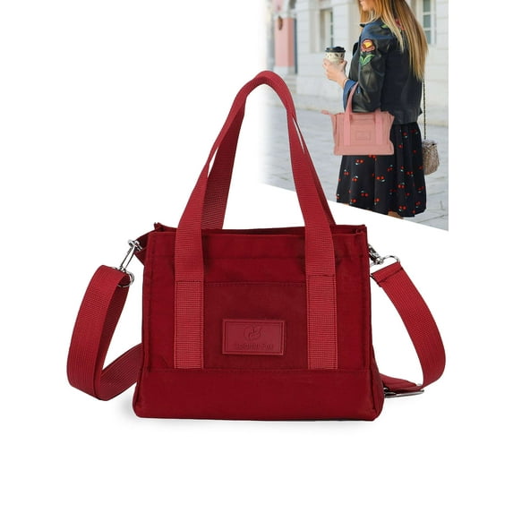 Gustave Nylon Crossbody Purse Satchel Handbag for Women Waterproof Shoulder Bag Lightweight Casual Totes Top Handle Bag "Red"
