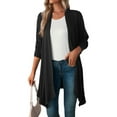 thumbnail image 1 of Gustave Open Front Draped Cardigan for Women Casual Long Sleeve Duster Cardigans Lightweight Solid Sweater Outwear "Black, 2XL", 1 of 6