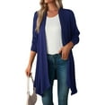 thumbnail image 1 of Gustave Open Front Draped Cardigan for Women Casual Long Sleeve Duster Cardigans Lightweight Solid Sweater Outwear "Navy Blue, L", 1 of 6