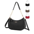 thumbnail image 1 of Gustave PU Leather Shoulder Bag for Women Crescent Crossbody Purse and Handbag Trendy Retro Underarm Bag with Chain Strap - Black, 1 of 8