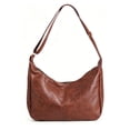 thumbnail image 1 of Gustave PU Leather Hobo Bag for Women Everyday Tote Shoulder Bag Trendy Slouchy Crossbody Handbag Purse - Brown, 1 of 7